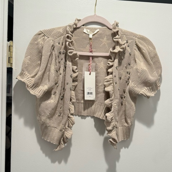 Love shack fancy rizina crop cardigan anchor - Picture 4 of 7